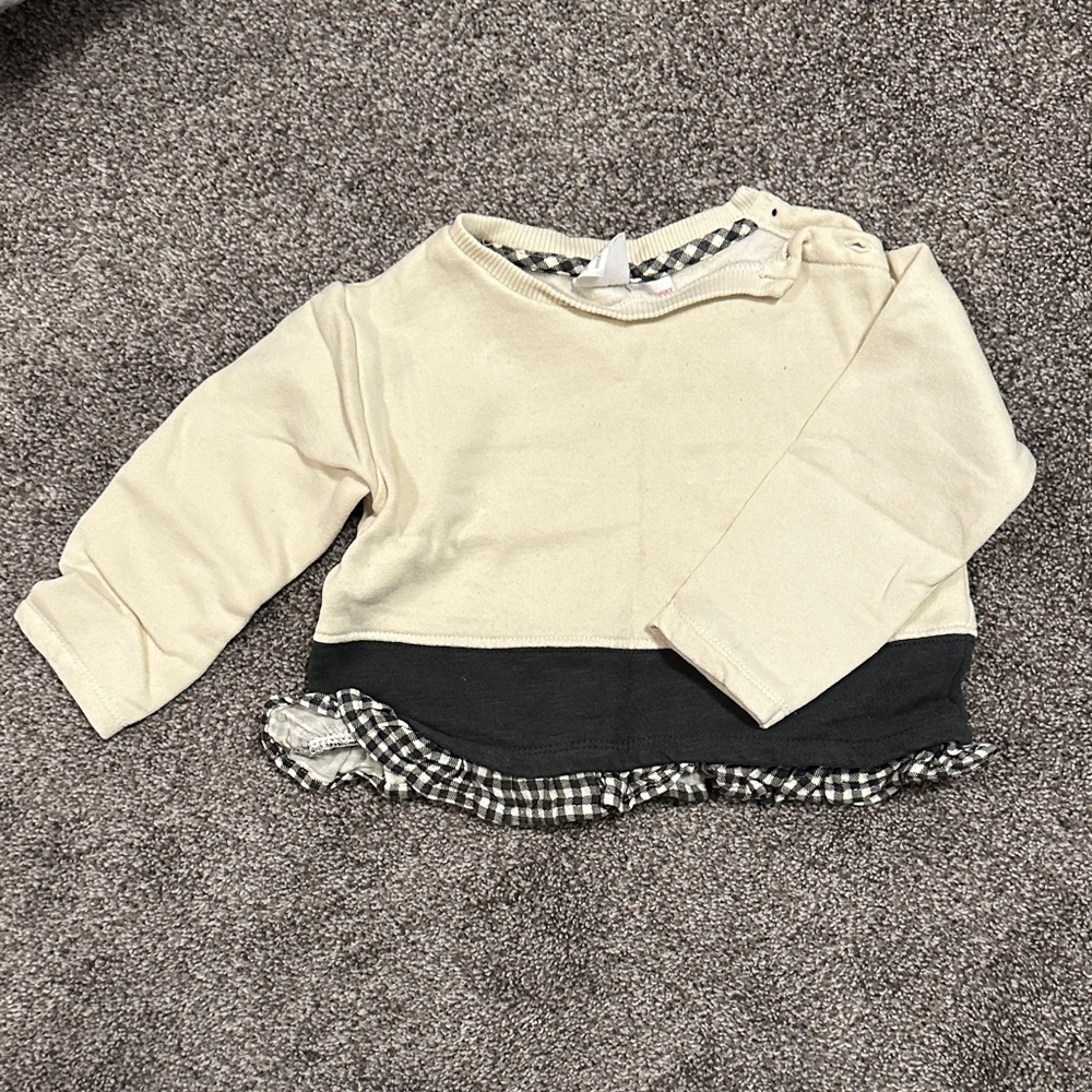 Zara Cream and Black Kids Sweater
